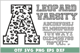 Leopard Varsity Font: Wild Retro Typeface for Team Apparel & Logos