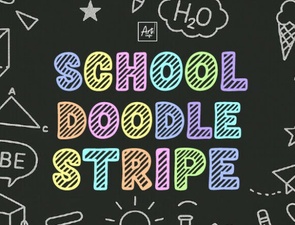Playful School Doodle Stripe Font for Creative Projects